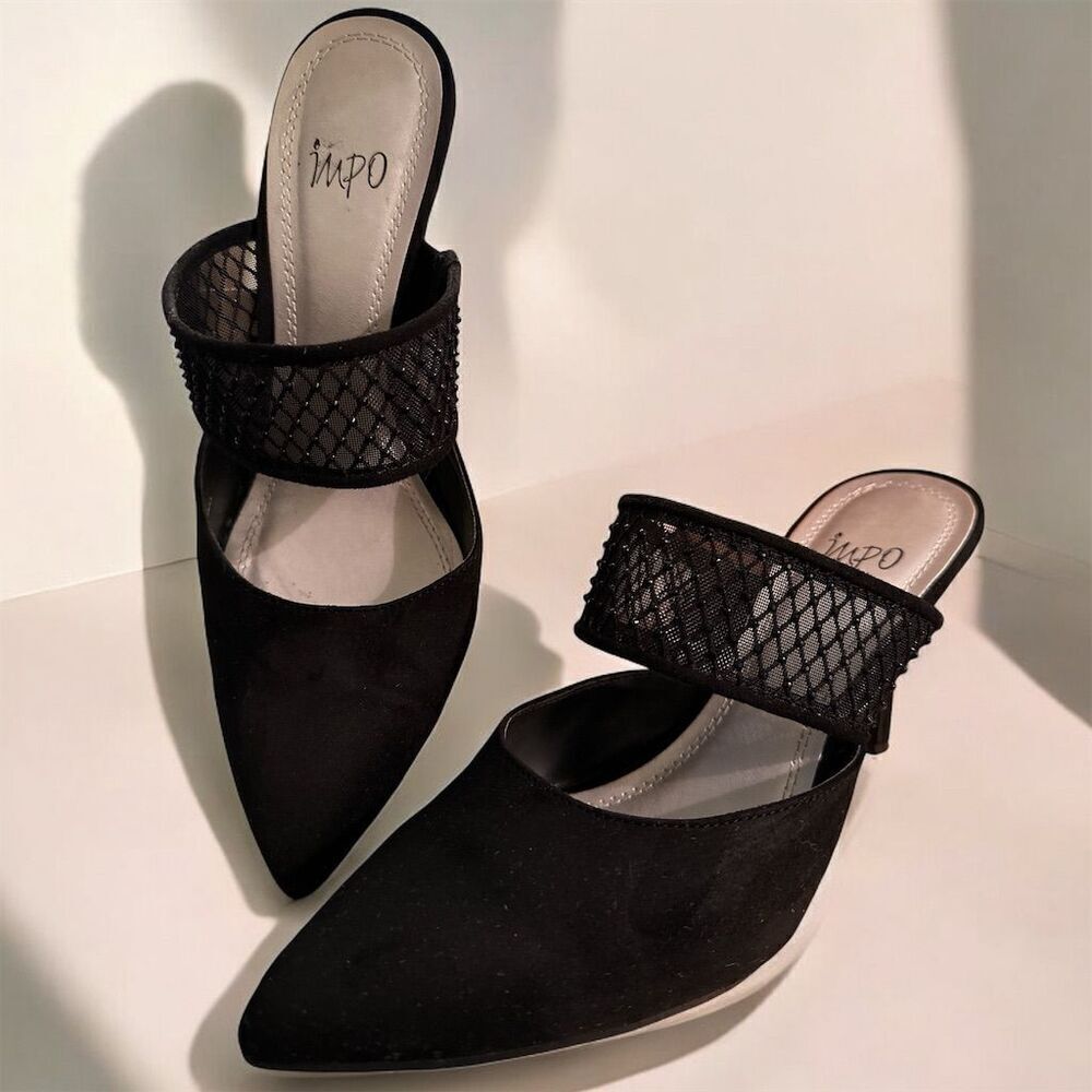 Impo Black Mesh Heels